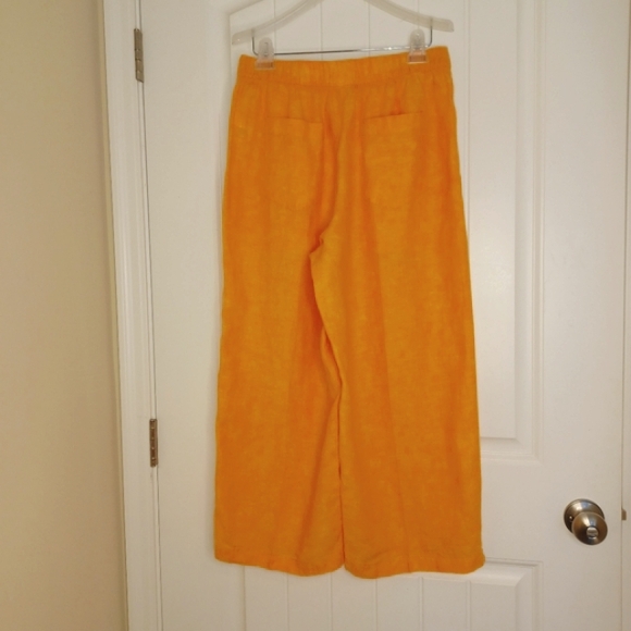 Cynthia Rowley Wide Leg Cropped Pants 100% Linen - Picture 3 of 9